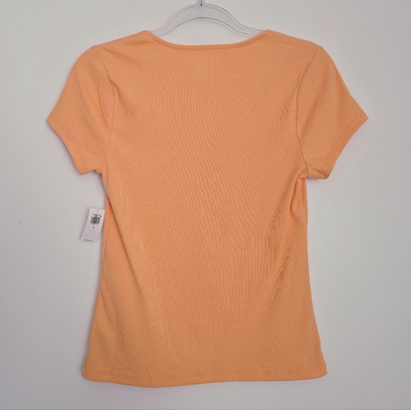 🆕️Orange Ribbed Top Size Large - Picture 2 of 3